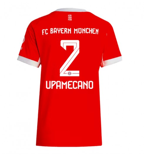 Bayern Munich Dayot Upamecano #2 Domácí Dres pro Dámské 2025-26 Krátký Rukáv Bayern Munich Dayot Upamecano #2 Domácí Dres pro Dámské 2025-26 Krátký Rukáv